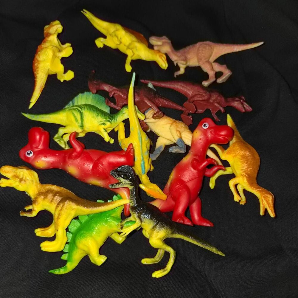 Toy Dinosaur Figures Bulk Lot Plastic Rubber Dino Figures kidcore cake toppers